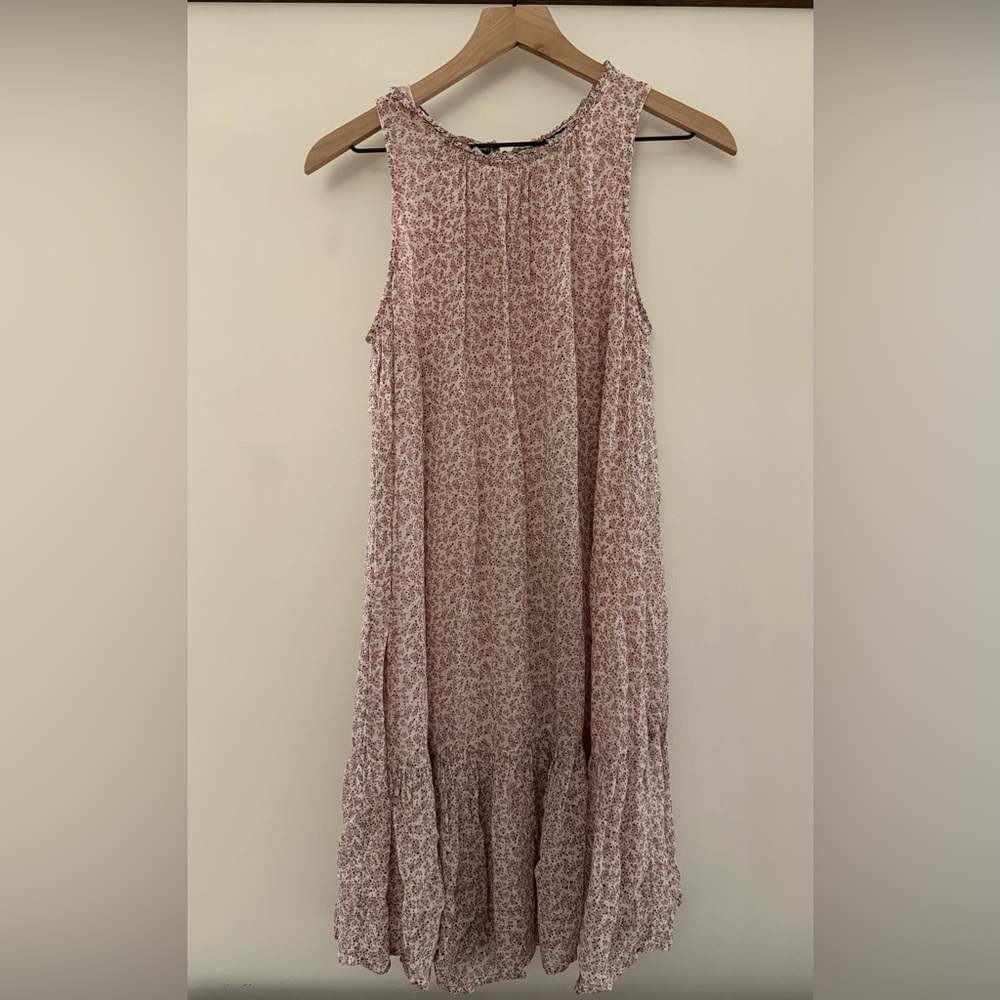 Anthropologie Pink Floral Mini Dress